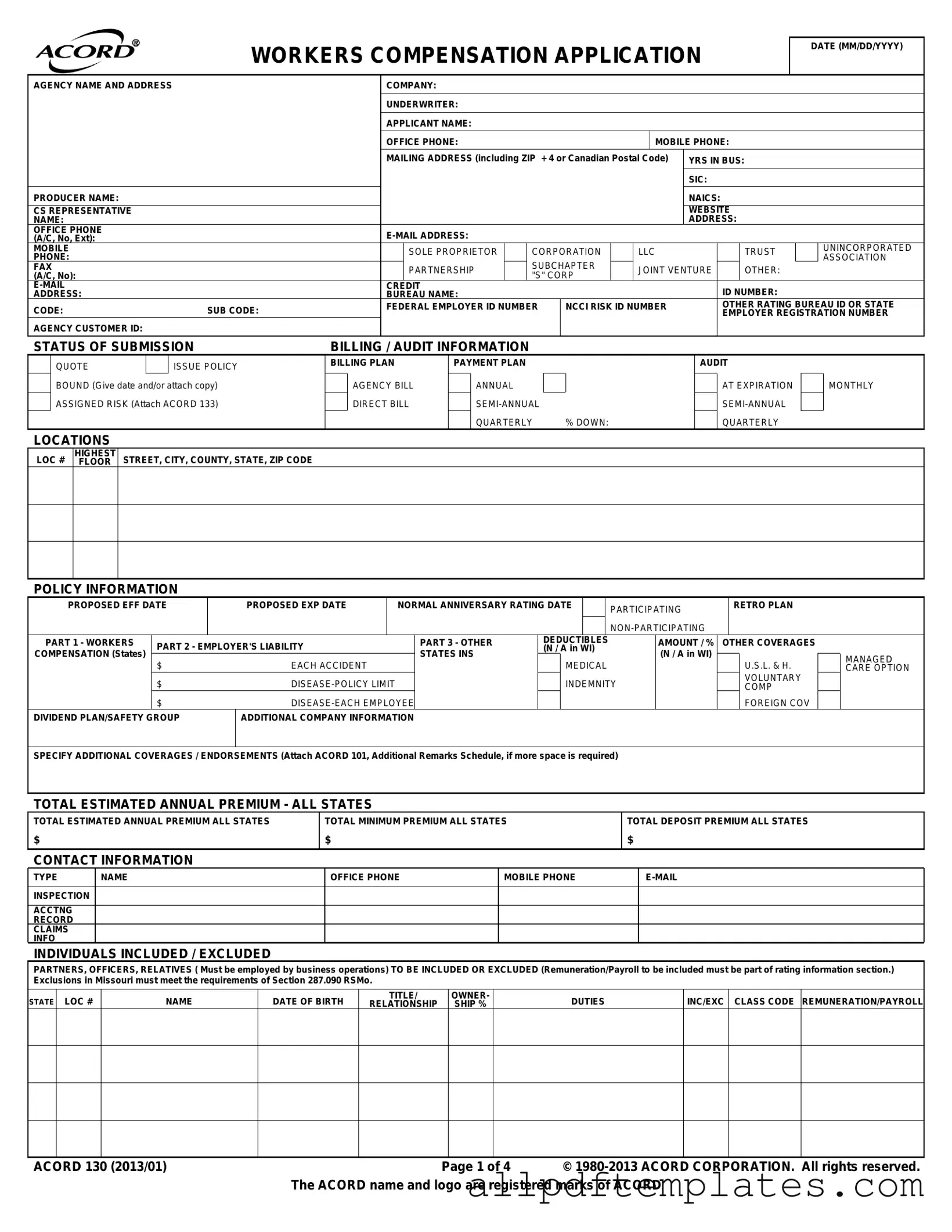 Get Acord 130 Form in PDF