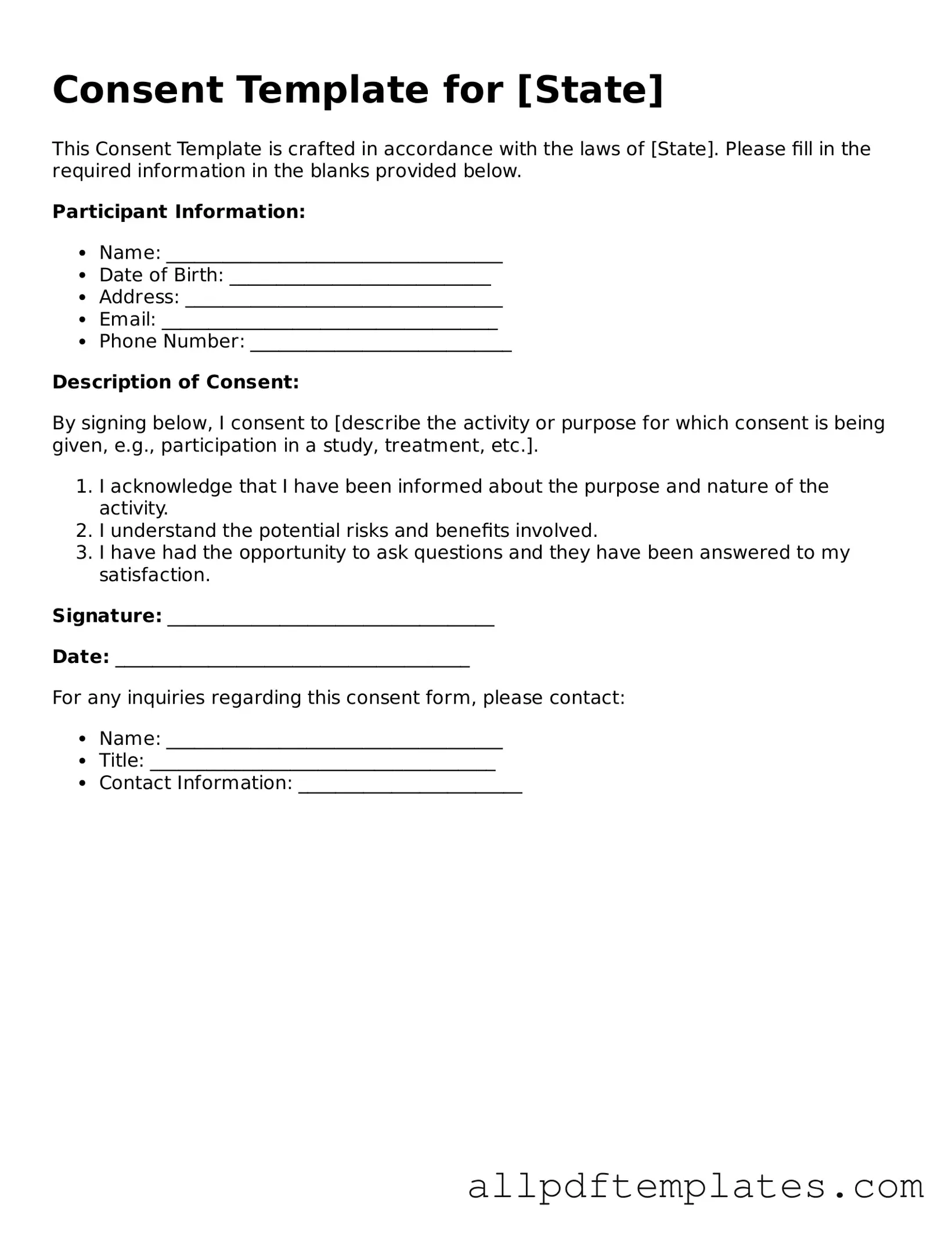 Free Consent Template