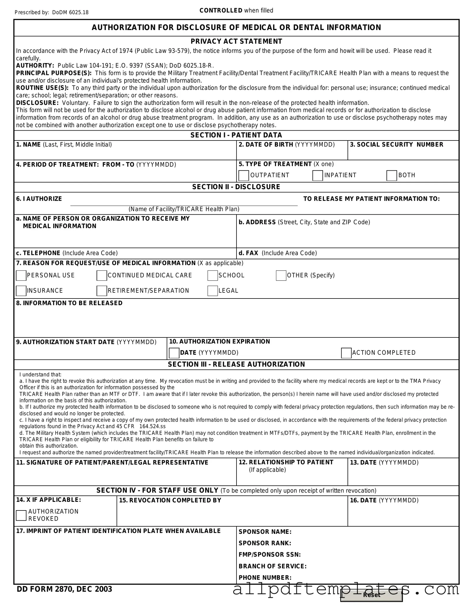 Get DD 2870 Form in PDF