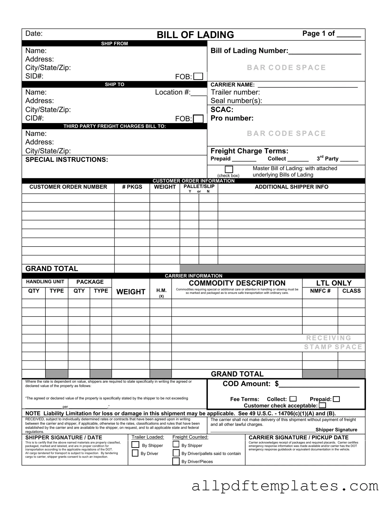 Get Bill of Lading with a Supplement Form in PDF