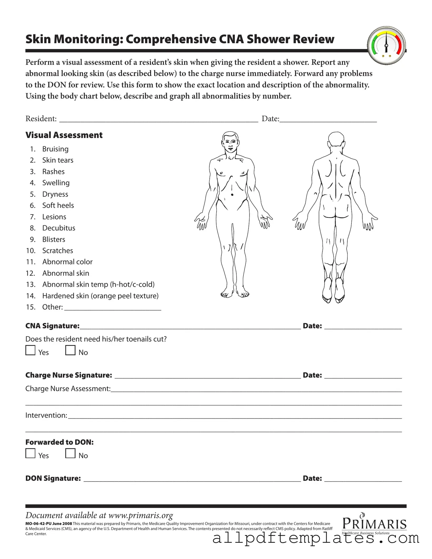 Get Cna Shower Sheets Form in PDF