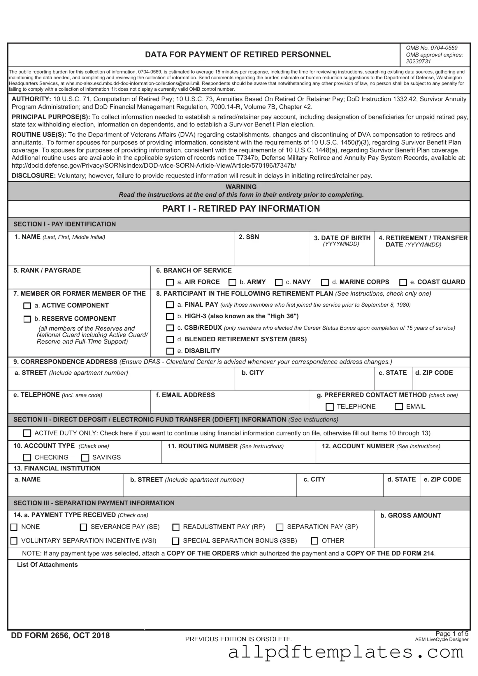 Get DD 2656 Form in PDF