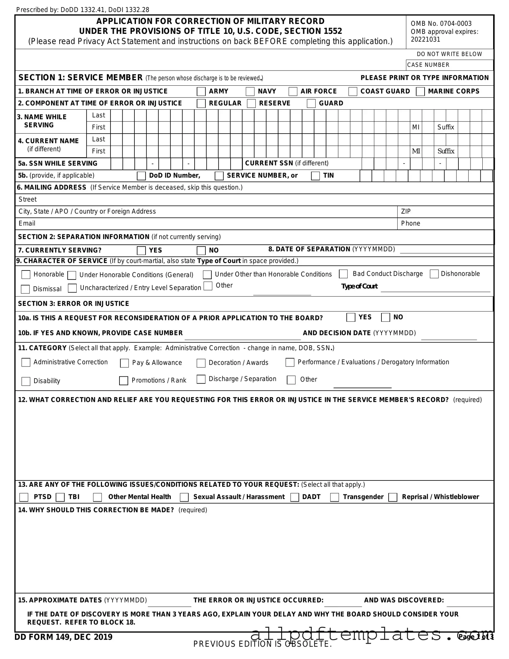 Get DD 149 Form in PDF