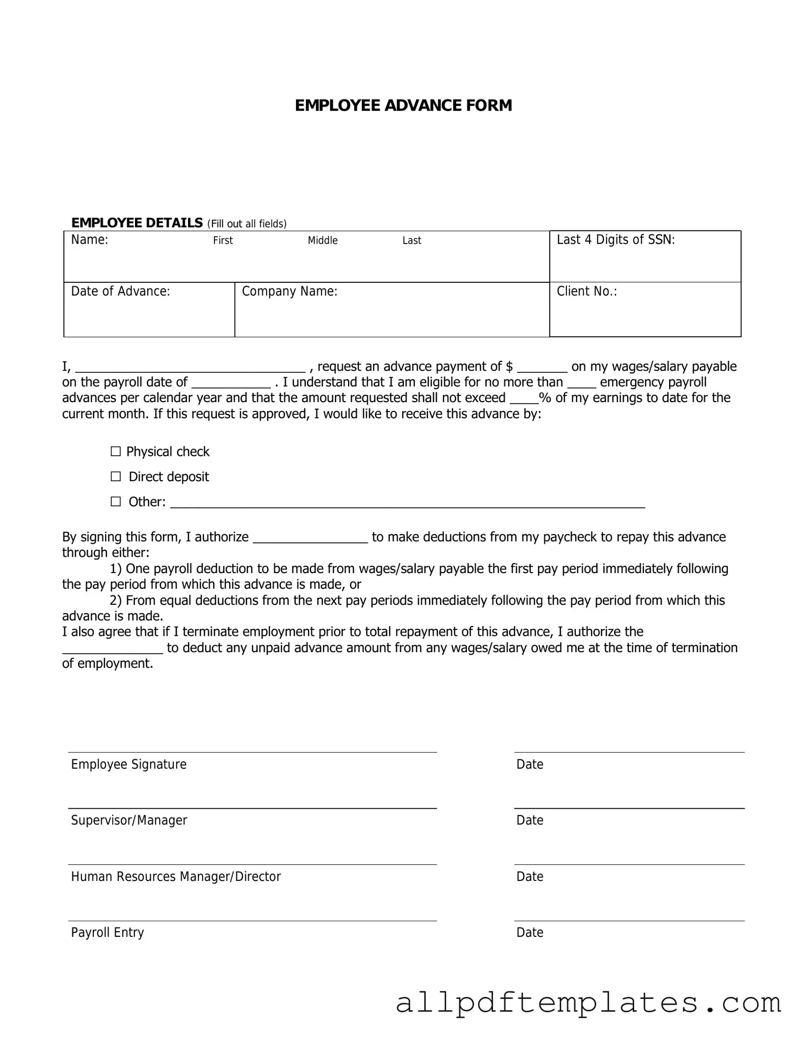 Get Employee Advance Form in PDF