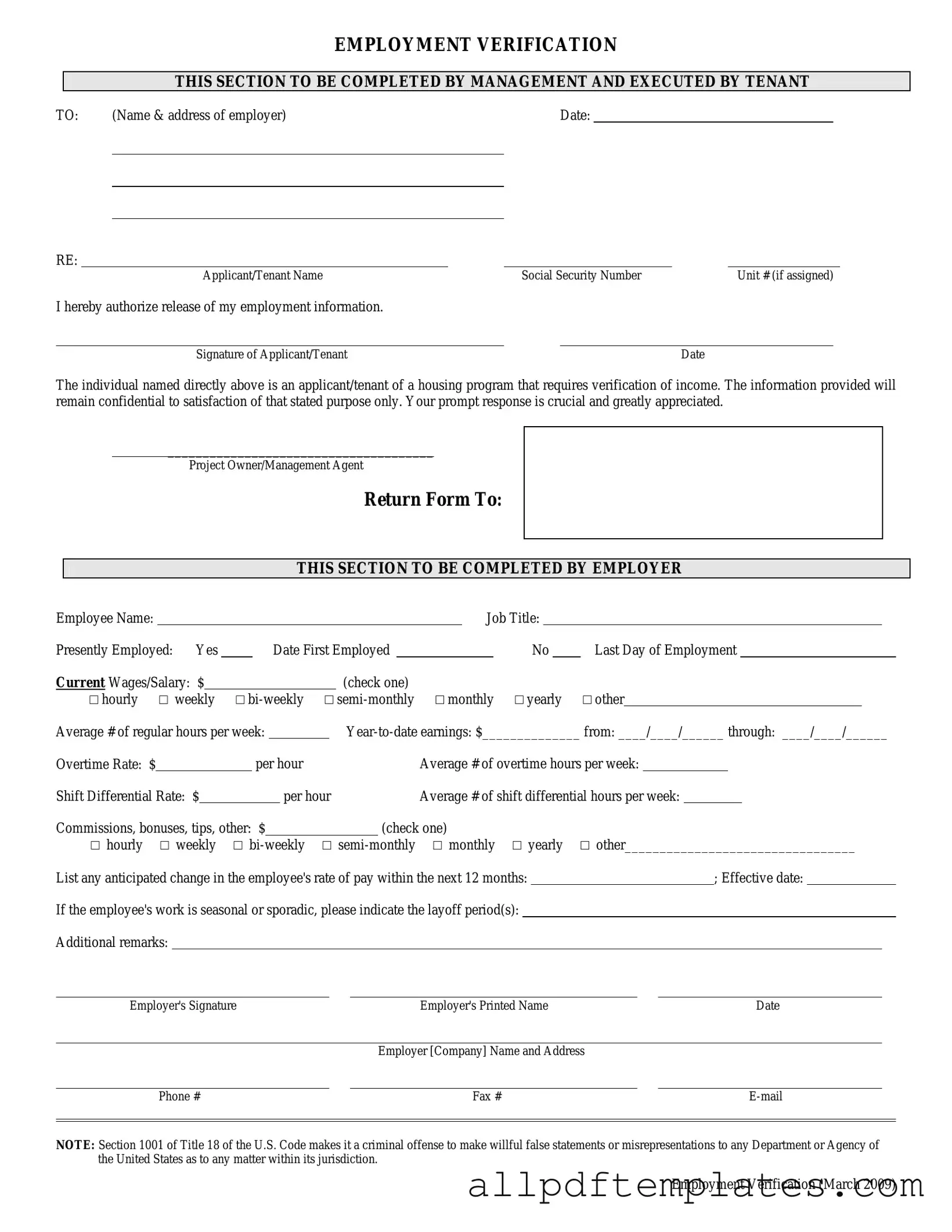 Get Employment verification form Form in PDF