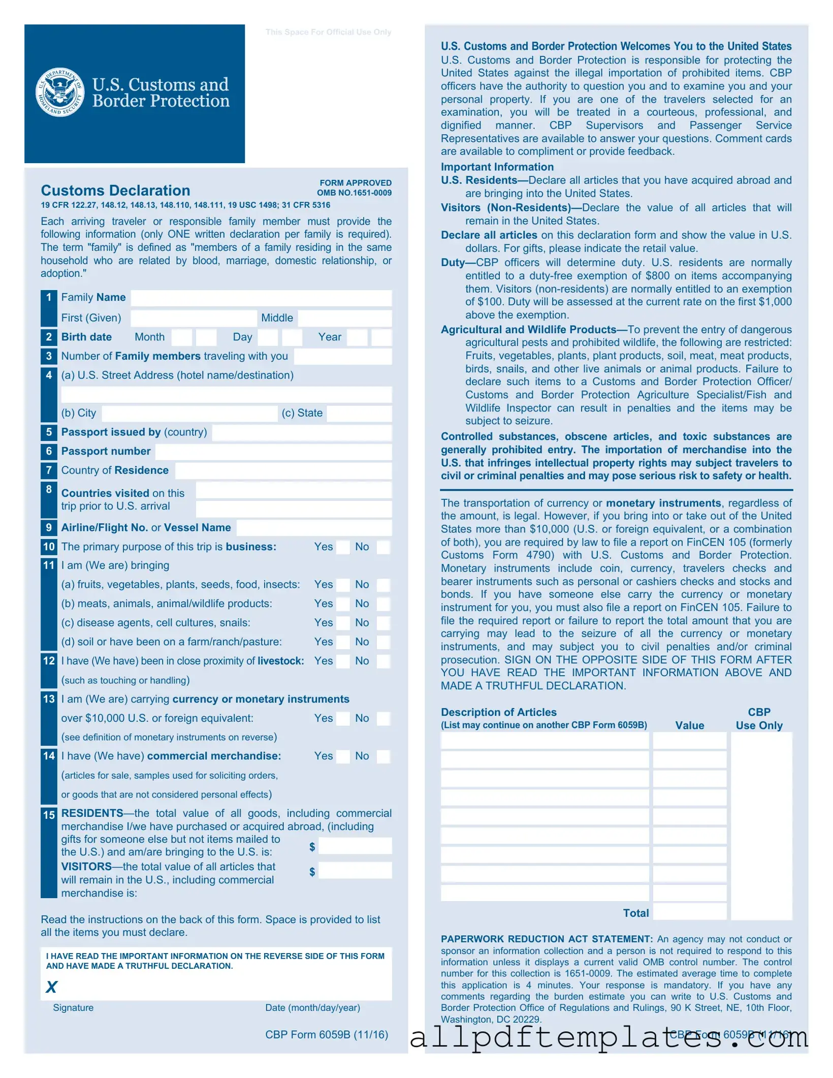 Get CBP 6059B Form in PDF