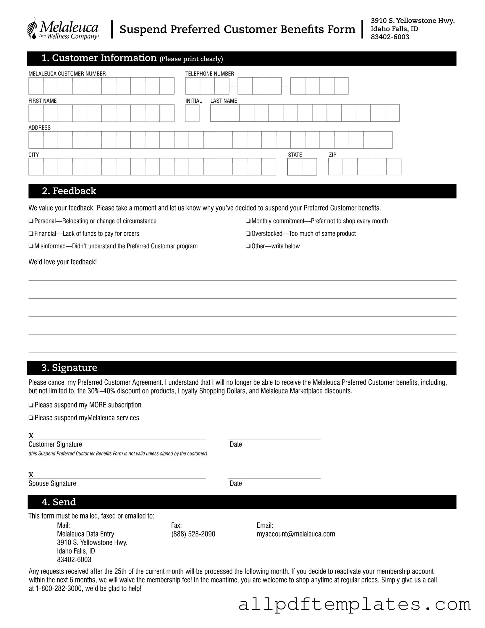 Get Melaleuca Cancellation Form in PDF