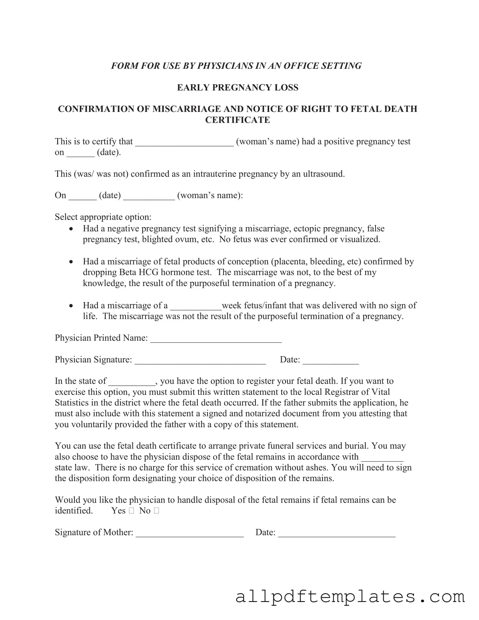 Get Miscarriage Discharge Paper Form in PDF