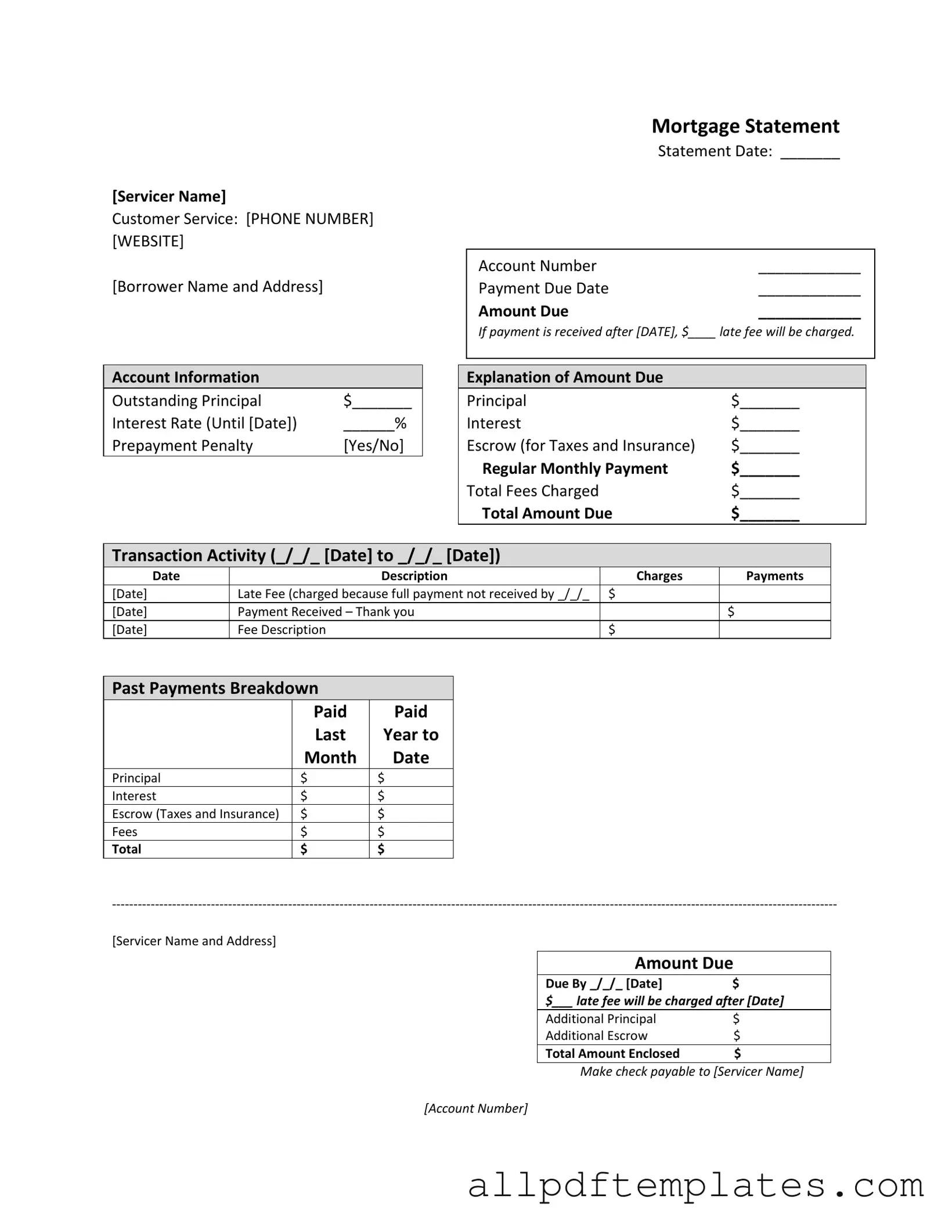 Get Mortgage Statement Form in PDF
