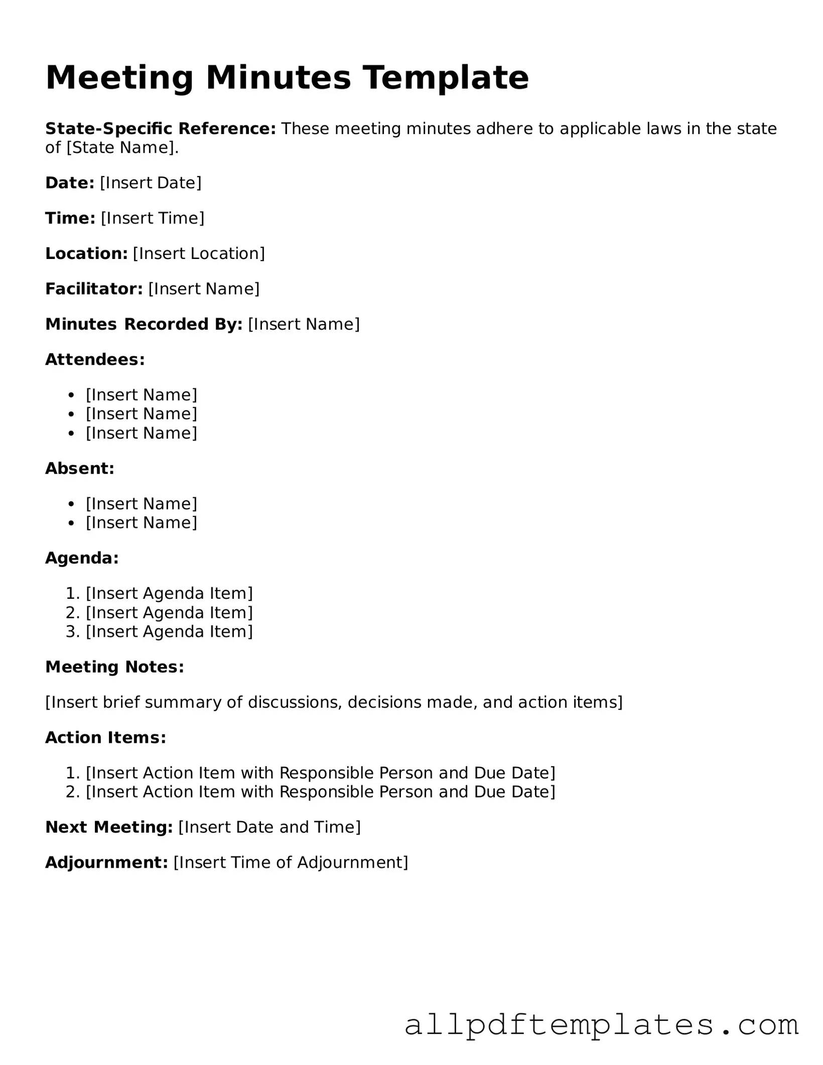 Free Meeting Minutes Template