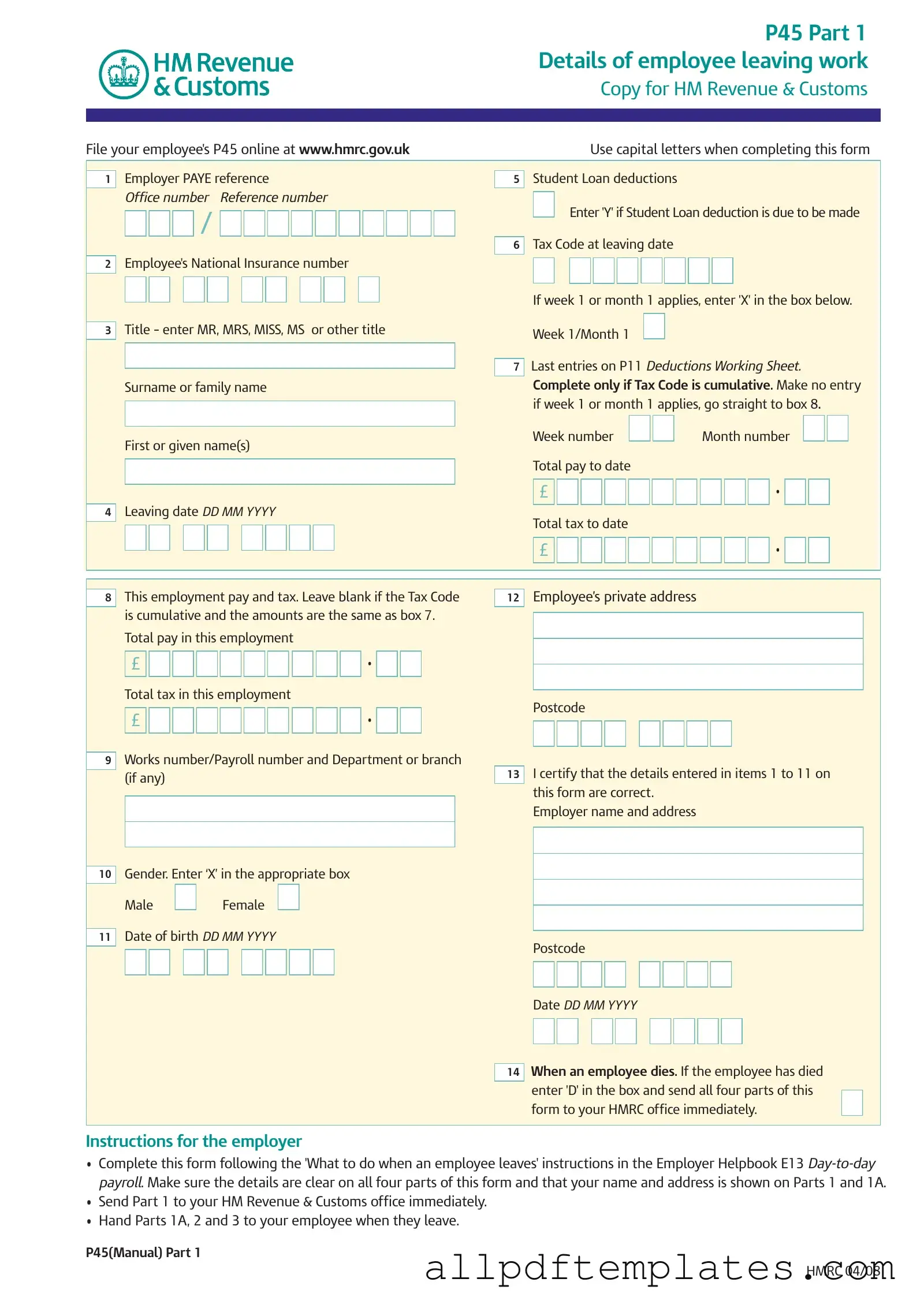 Get P 45 It Form in PDF