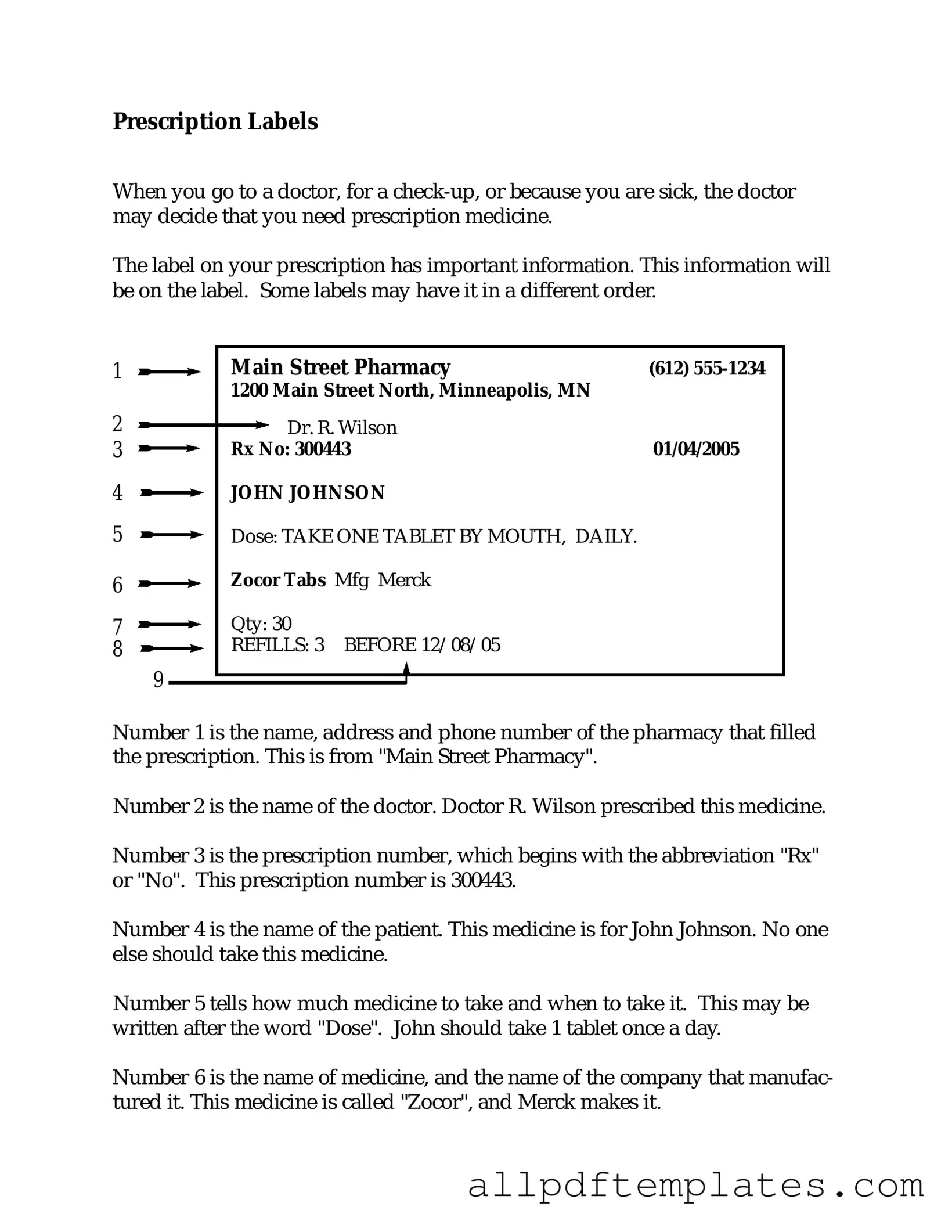 Get Prescription Label Form in PDF