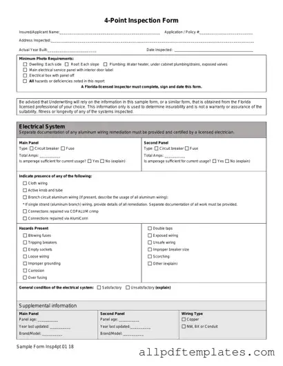 Get 4 Point Inspection Form in PDF