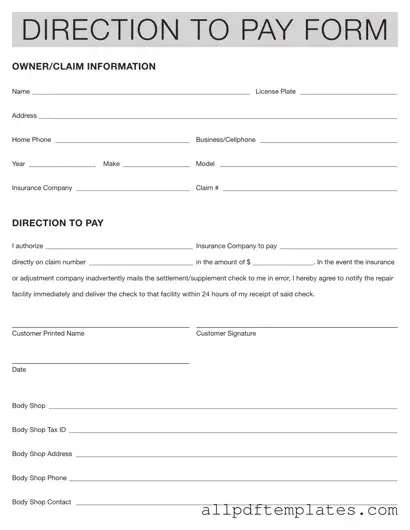 Get Authorization And Direction Pay Form in PDF