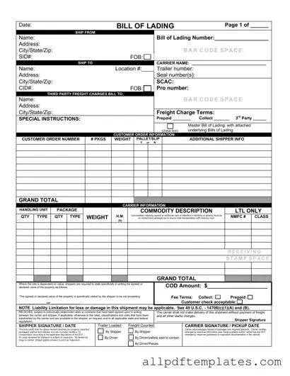 Get Bill of Lading with a Supplement Form in PDF