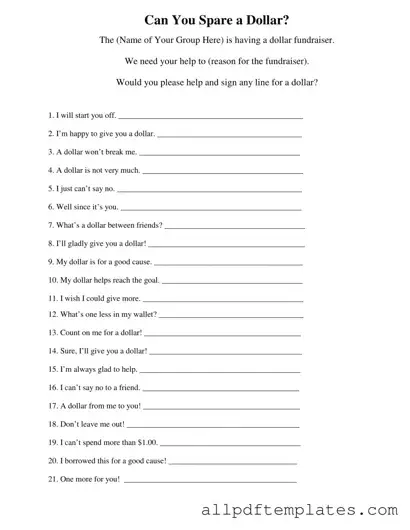 Get Donated A Dollar Form in PDF