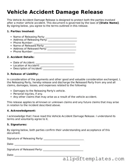Free Vehicle Accident Damage Release Template