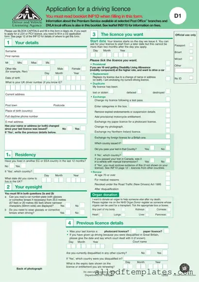 Get D1 Dvla Form in PDF