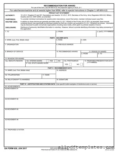 Get Da 638 Form in PDF