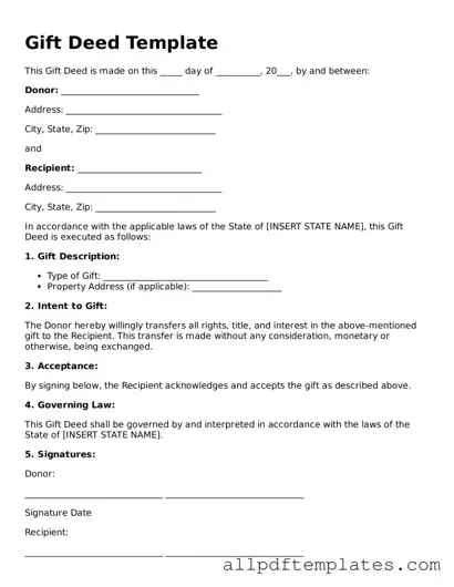Free Gift Deed Template