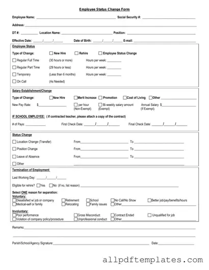 Get Employee Status Change Form in PDF