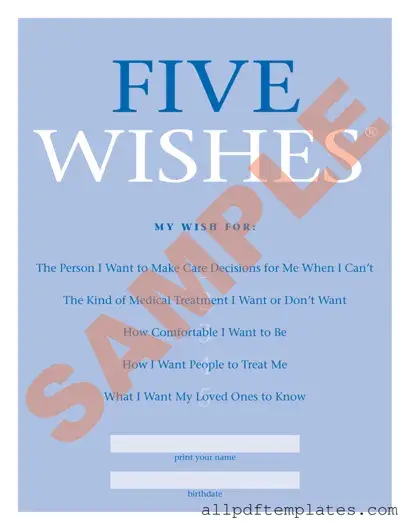 Get 5 Wishes Document Form in PDF