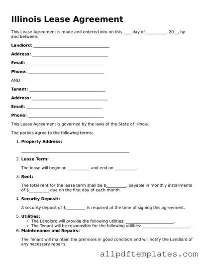 Blank Lease Agreement Document for Illinois State