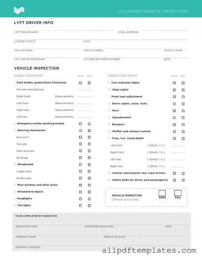 Get Lyft Inspection Form in PDF