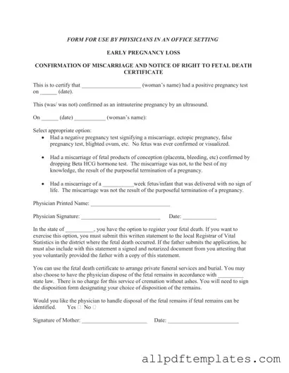 Get Miscarriage Discharge Paper Form in PDF