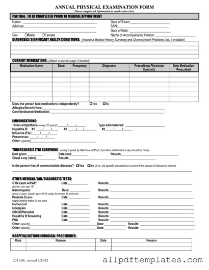 Get Annual Physical Examination Form in PDF