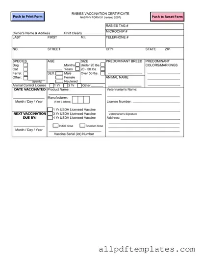 Get Rabies Certificate Form in PDF