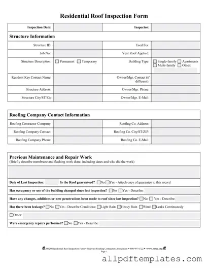 Get Roof Inspection Form in PDF