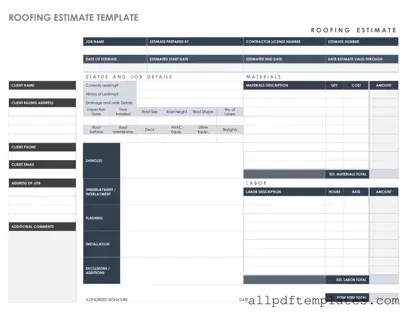 Get Roofing Estimate Form in PDF