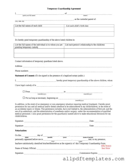 Get Temporary Custody Form in PDF