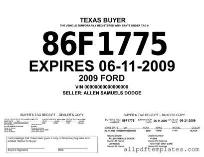 Get Texas Temporary Tag Form in PDF