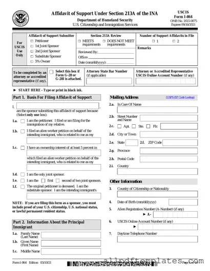 Get USCIS I-864 Form in PDF