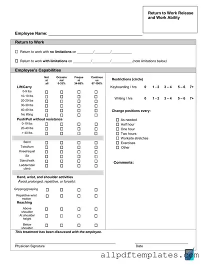 Get Work Release Form in PDF