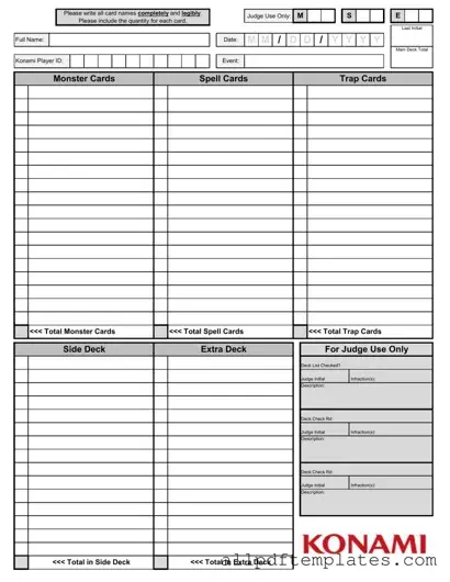 Get Konami Decklist Form in PDF