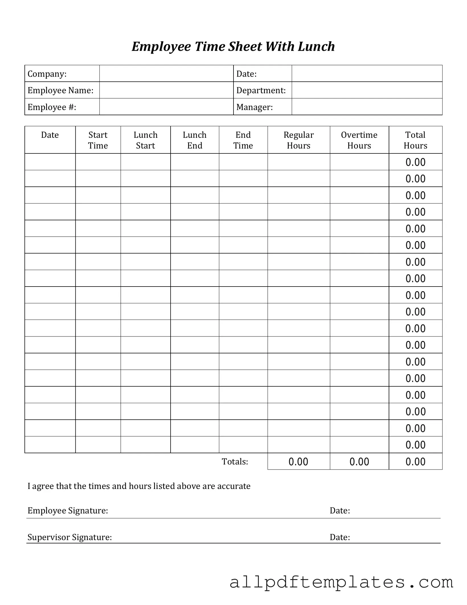 Get Time Card Form in PDF