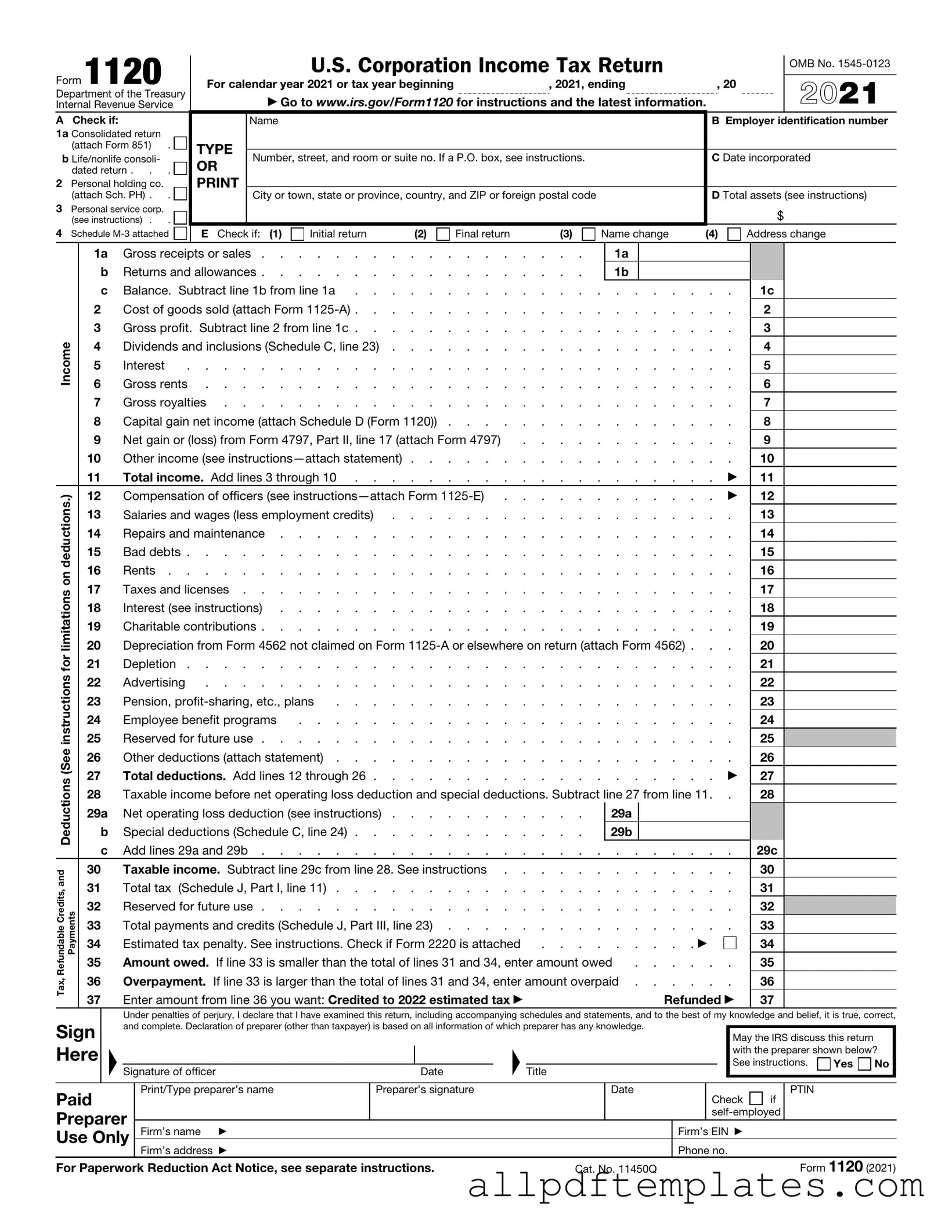 Get IRS 1120 Form in PDF