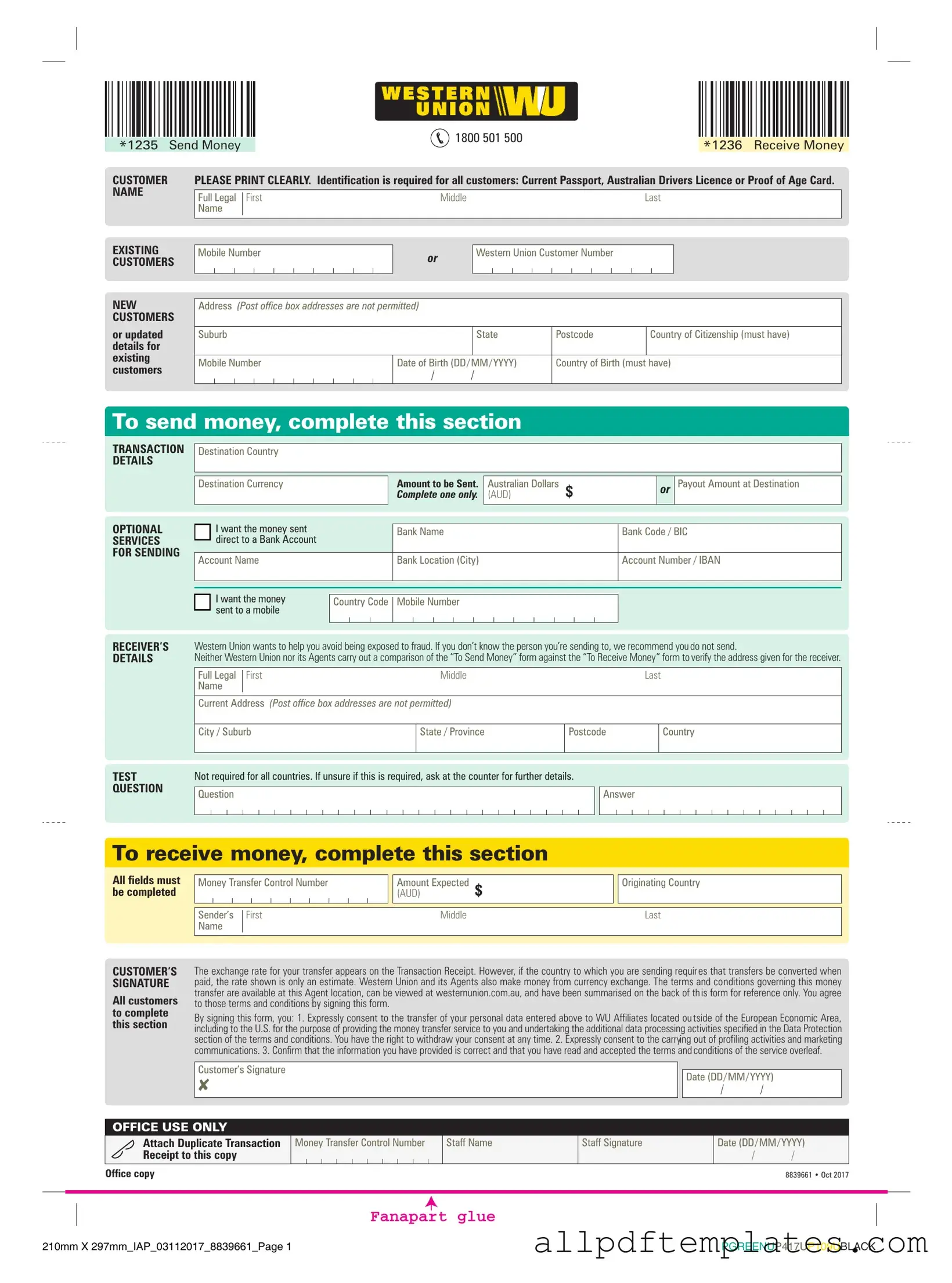 Get Western Union Form in PDF